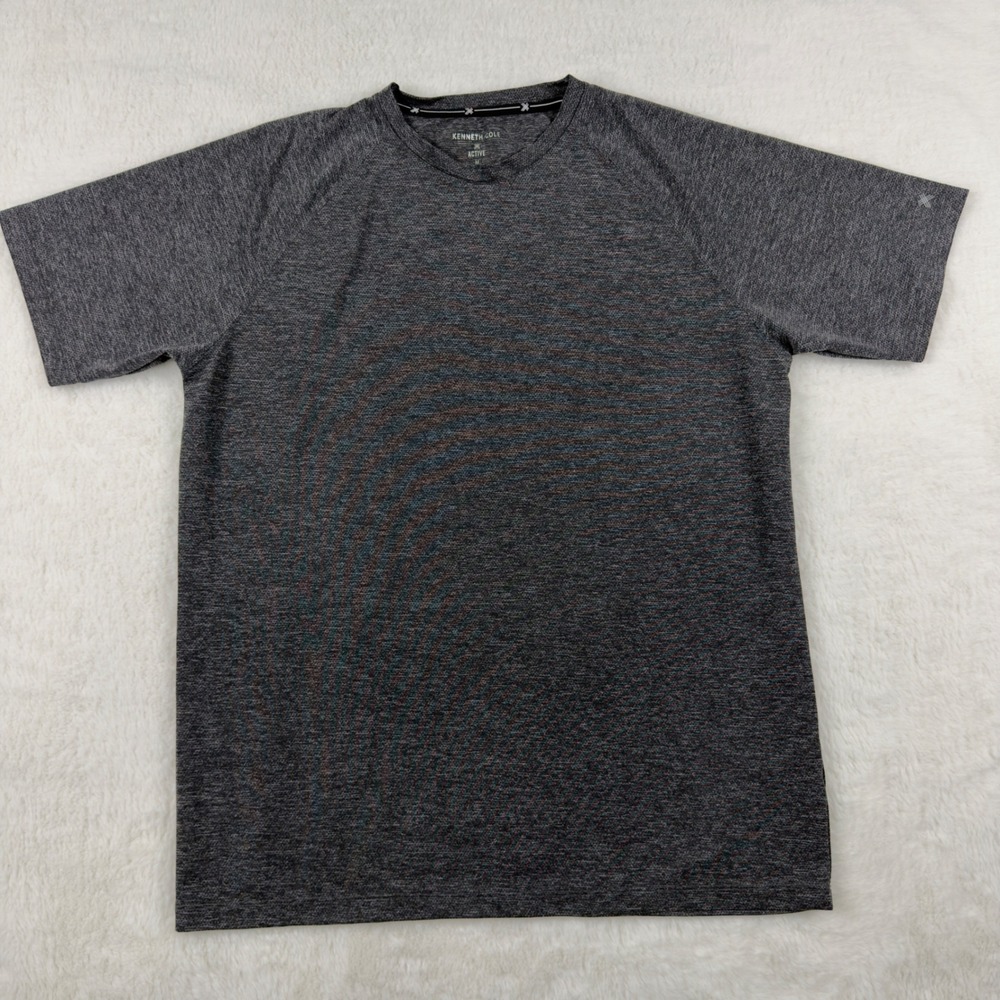 Kenneth Cole Active Mens Gray Space Dye Short Sleeve Performance T-Shirt Size M